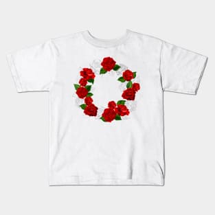 Circle of Red Roses Kids T-Shirt